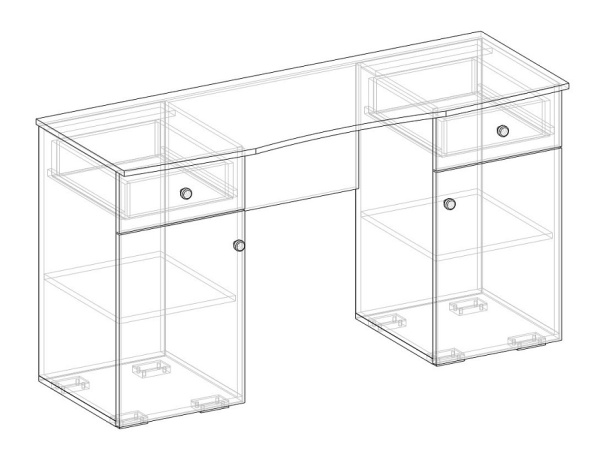 Стол туалетный/макияжный Виктория Коллекция Макияжный Ясень Шимо Светлый/Филадельфия