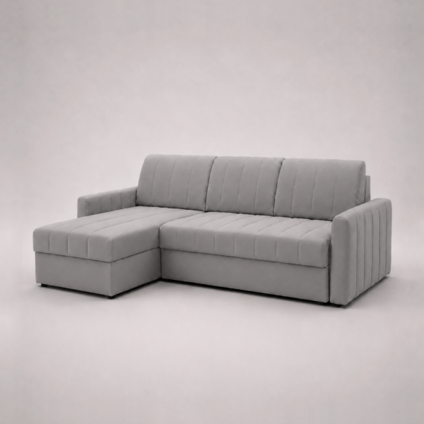 Диван угловой Ларио Стандарт Велюр Мора Серый